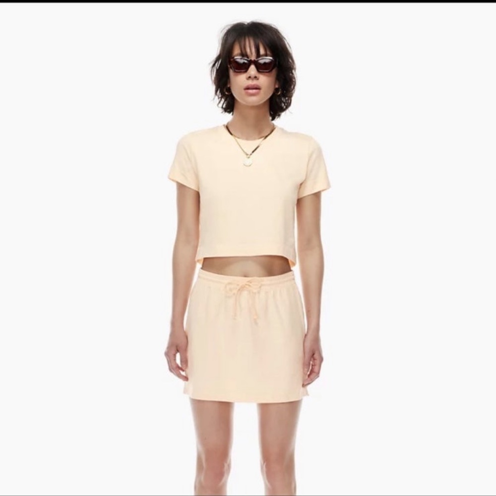 NWT Aritzia Wilfred Free Afternoon Skirt in Gd Sunfaded Apricot, Size XS - Picture 2 of 10